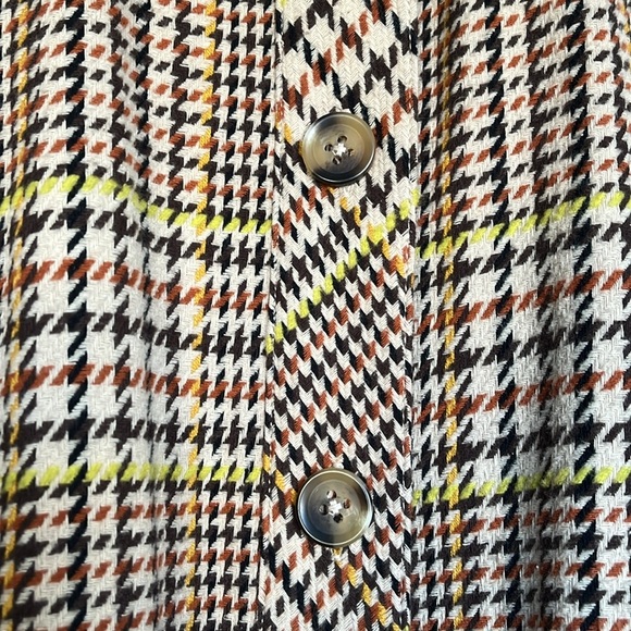 Cabi Yorkshire Shacket Women's Large Brown Houndstooth Plaid Sherlock Jacket - Picture 3 of 9